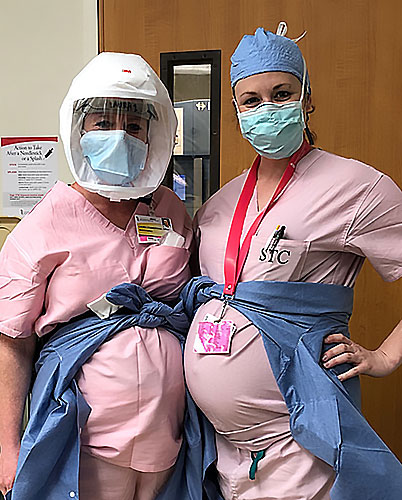 Two pregnant trauma CRNAs