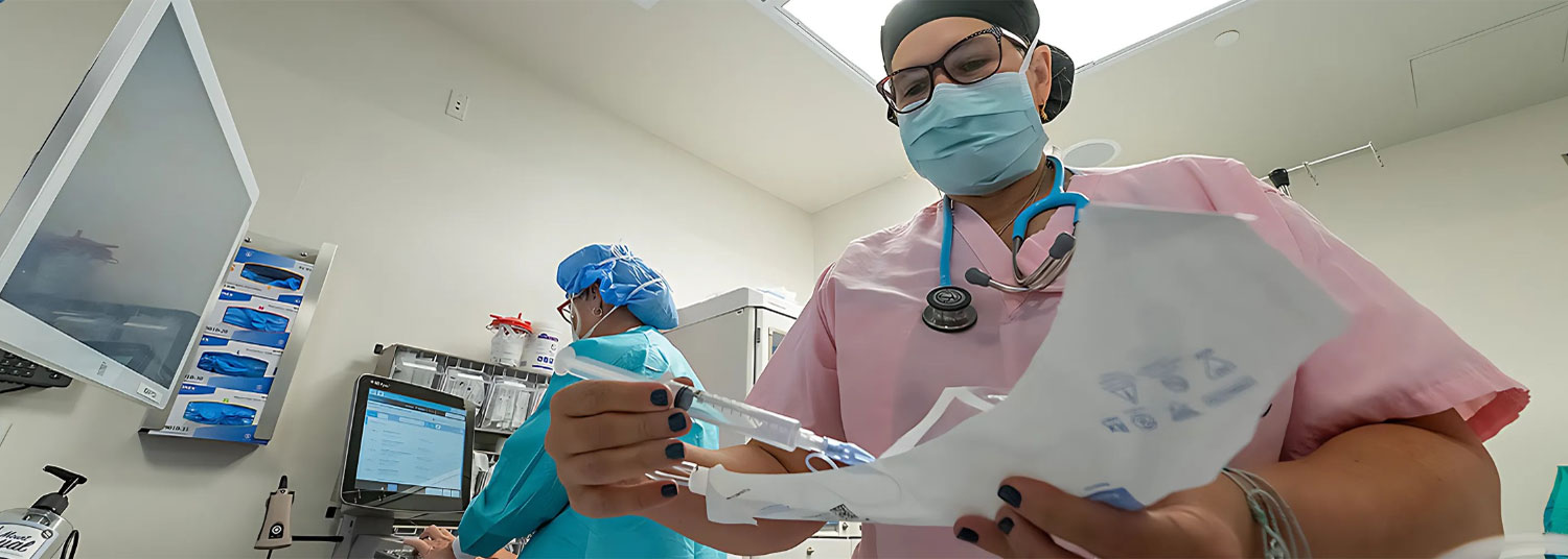 Anesthesiologist in lab