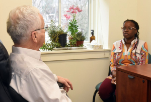 doctor talking with patient