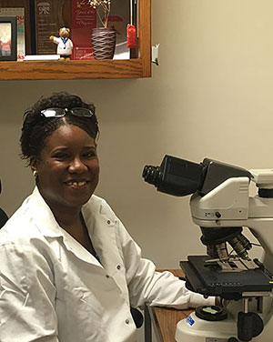 Dr. Jones in her lab