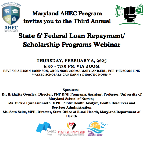 Loan Repayment/Scholarship Webinar announcement